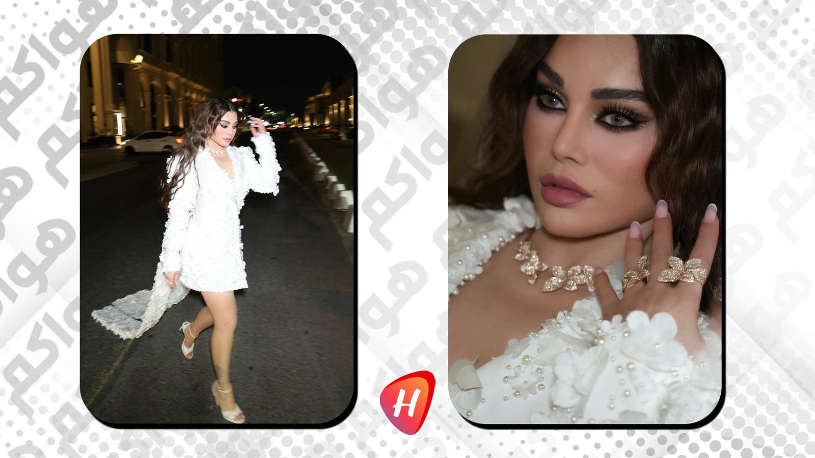 هيفاء وهبي ديفا الإطلالات..تلتف بالورود البيضاء