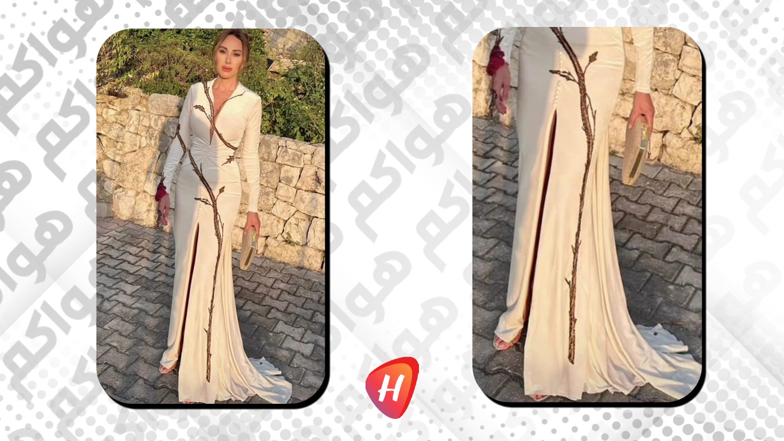 ورد الخال: عروق الورد تلف جسدها بتصميم أنطوان القارح