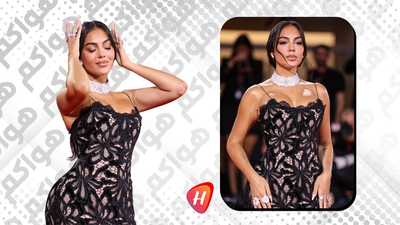 جورجينا رودريغيز تتألق في مهرجان فينيسيا بفستان من Roberto Cavalli.. تفاصيل الإطلالة