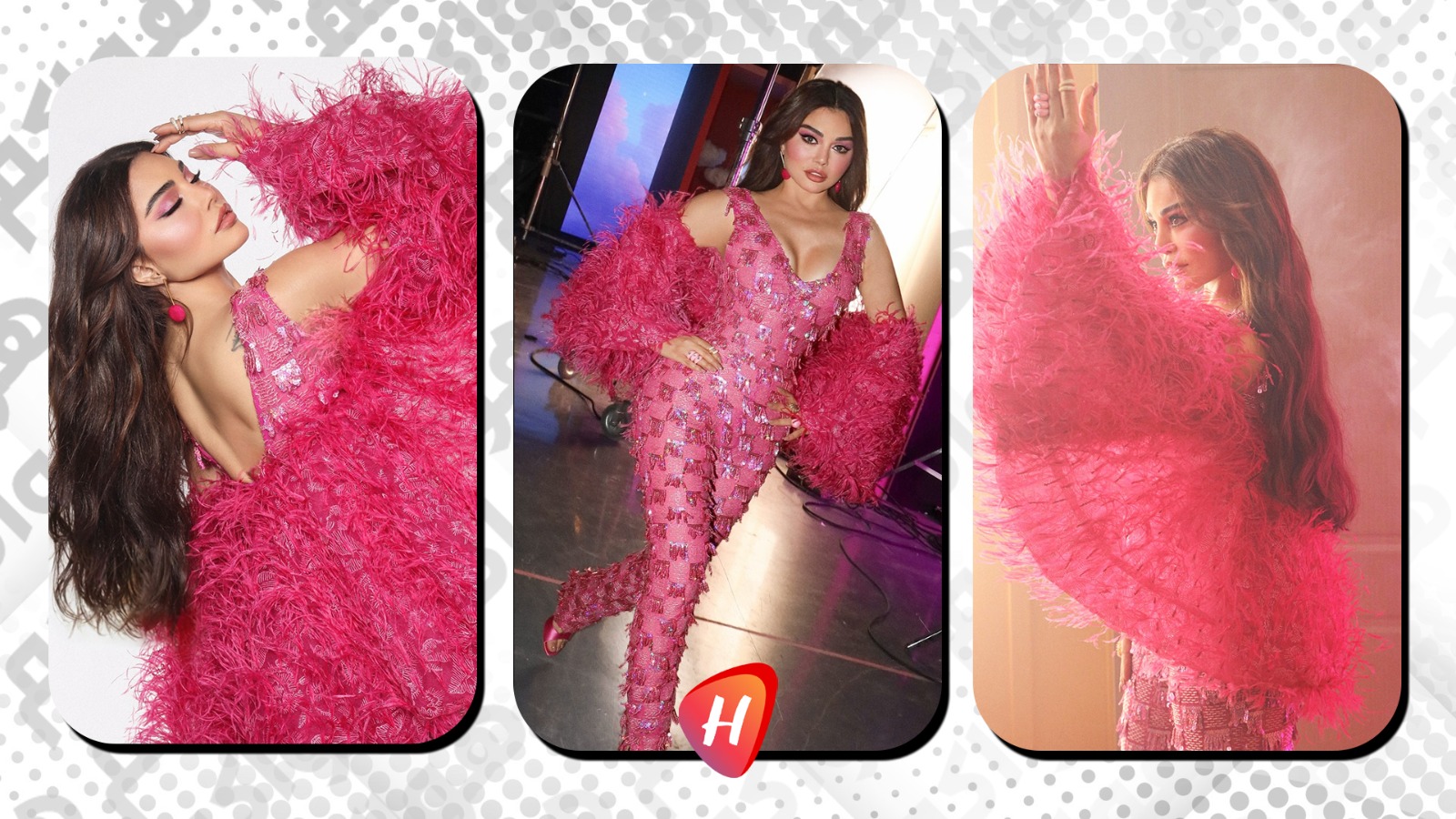 هيفاء وهبي تشتعل جرأة.. لمعان وريش وفوشيا