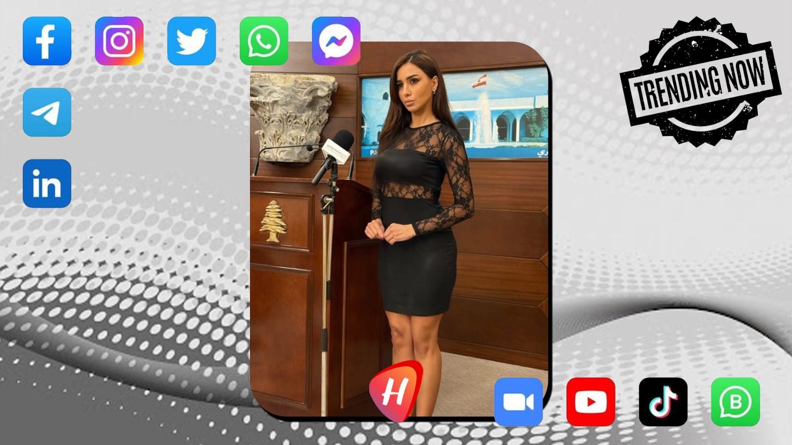 مذيعة MTV إيمان شويخ تثير الجدل بفستانها في القصر الجمهوري