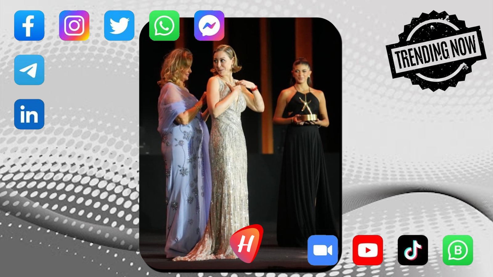 يسرا تنقذ منة شلبي بعد تمزق فستانها في مهرجان الجونة السينمائي