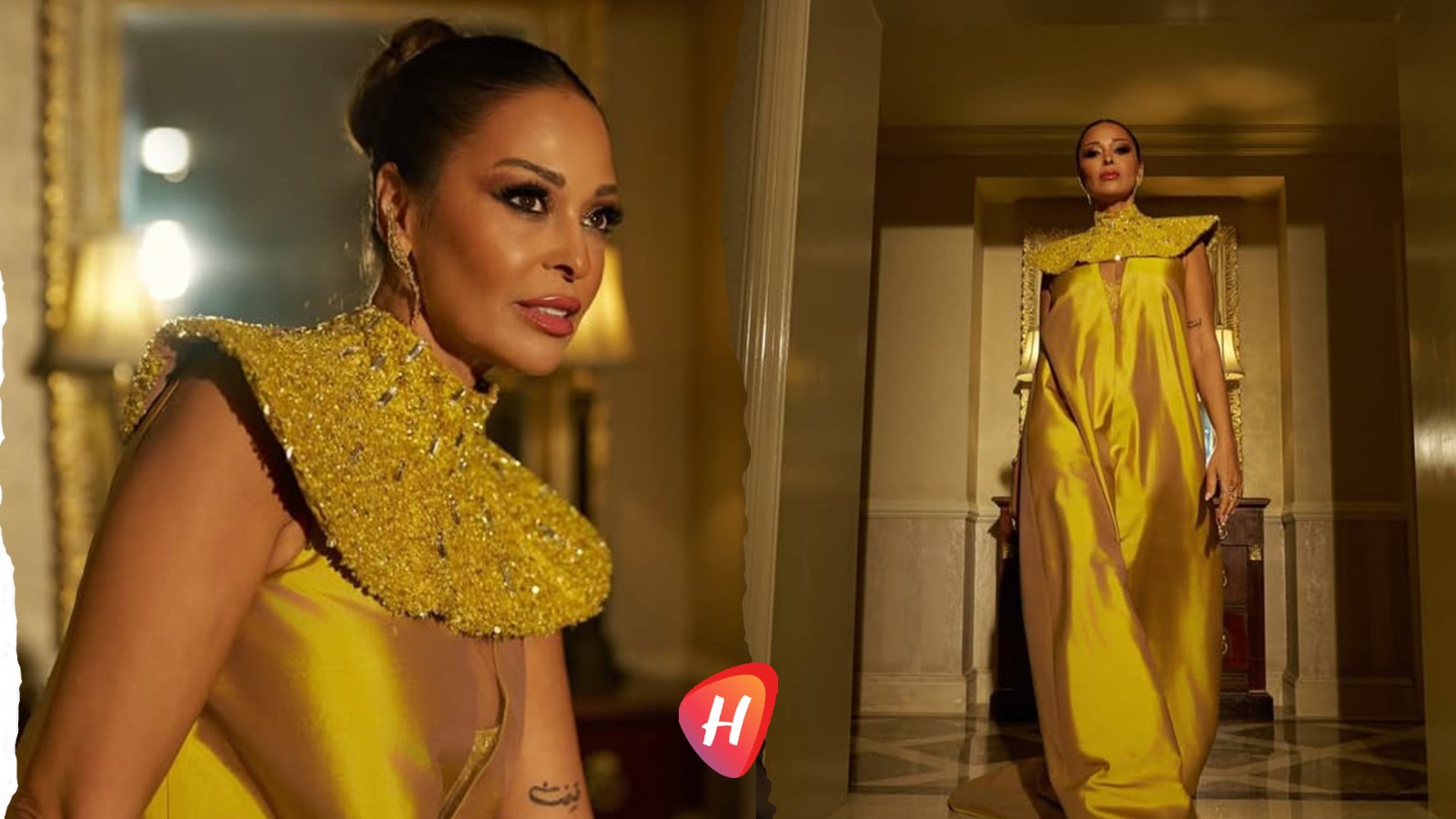 داليا البحيري بتصميم فريدة تمراز ..بهاء فرعوني بلمسة عصرية