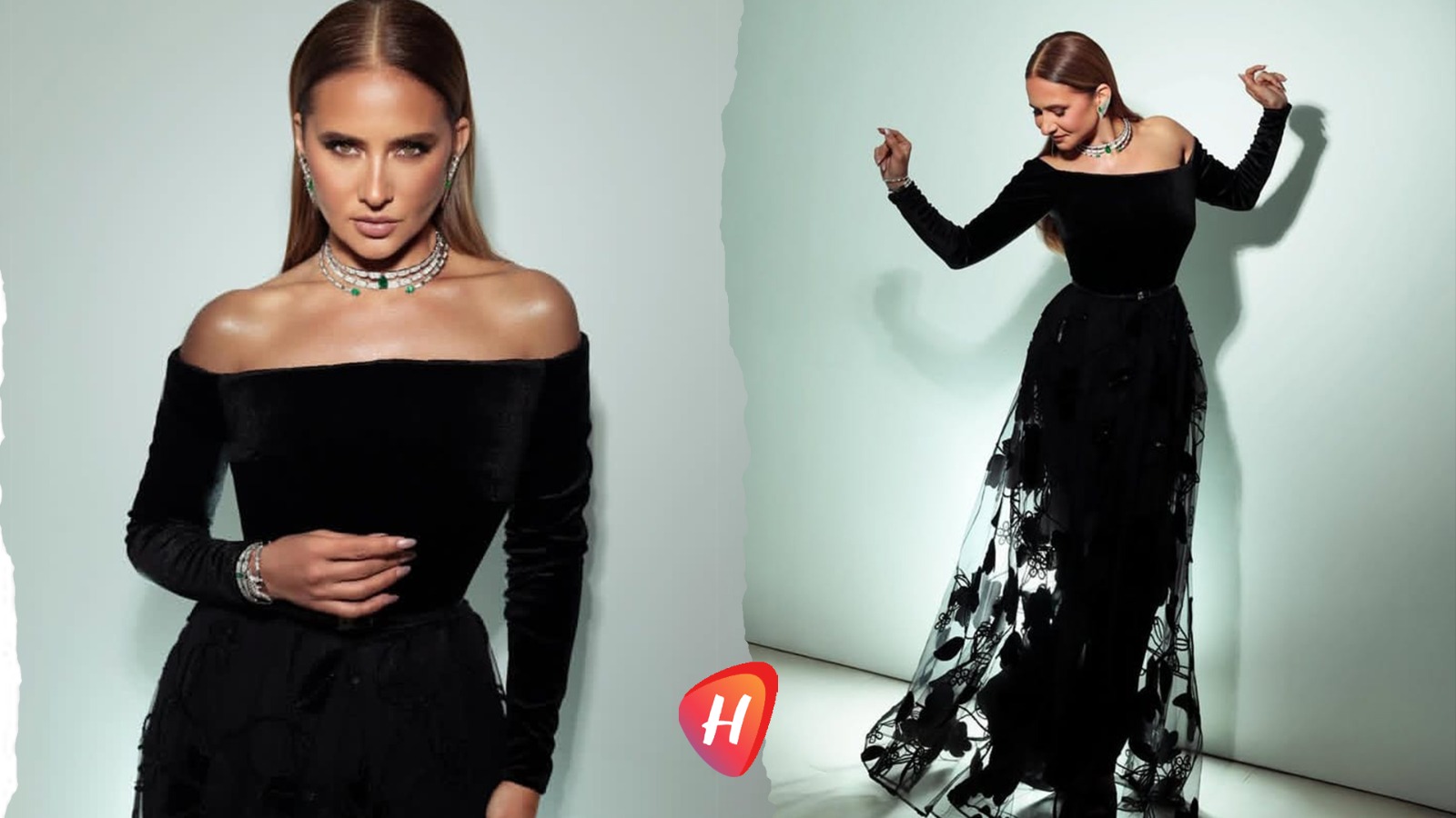 نيللي كريم… تتهادى كظلّ حرير أسود في حفل إيلي صعب