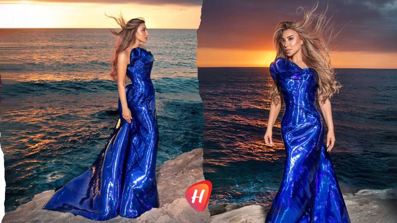 نجوى كرم تتألق في سيدني بإطلالة بحرية آسرة من نيكولا جبران..هذه تفاصيلها