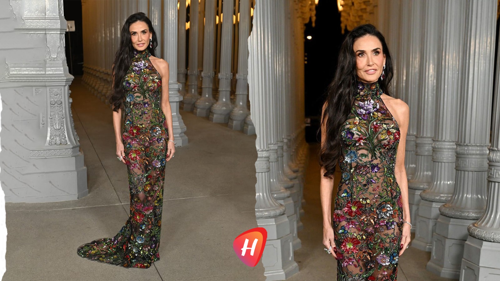 ديمي مور تتألق بفستان شفاف من 