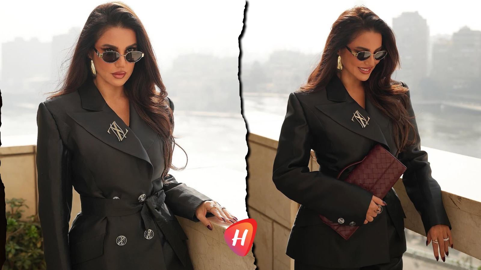 درة زروق تعتمد الأسود الكامل بتوقيع زياد نكد… حقيبة خمرية تكسر القاعدة