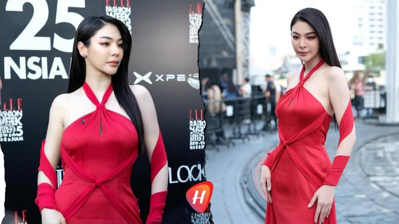 فاي بارايا تتألق بالأحمر الناري في ELLE FASHION WEEK 2025 في تايلند