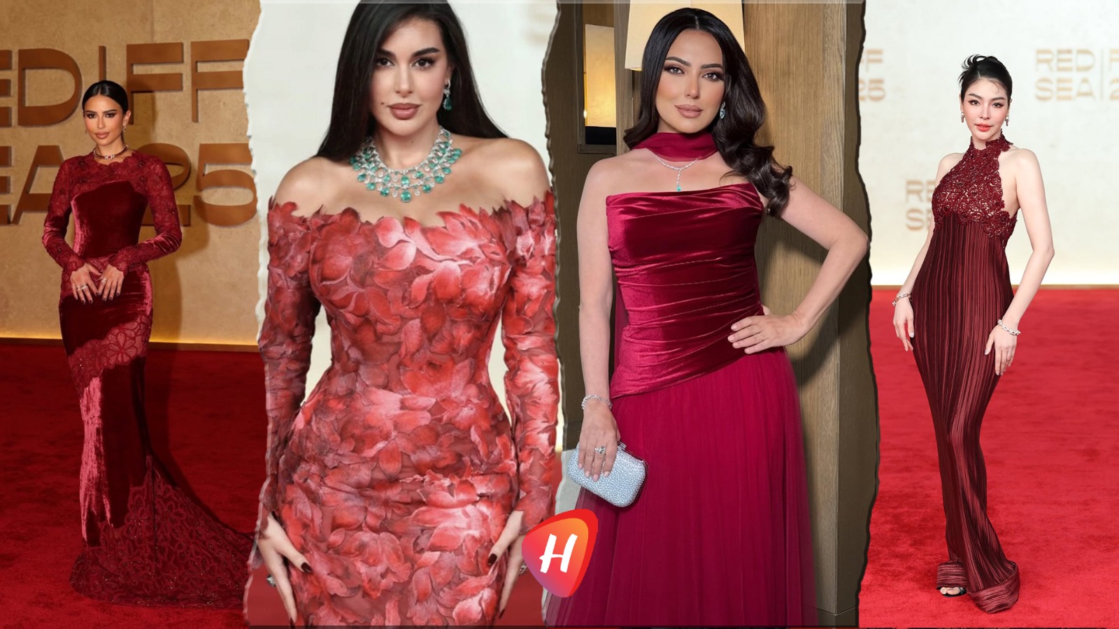 البرغندي يفرض سحره .. من فاي بارايا إلى أمل عرفة وياسمين صبري في مهرجان البحر الأحمر