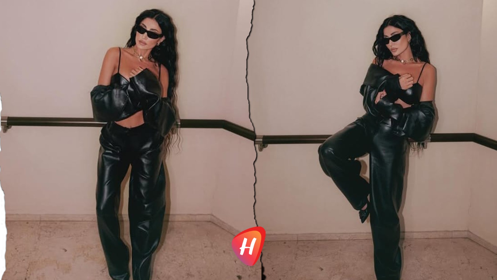 هبة نور… قوة وغموض في إطلالة جلدية تخطف الأنظار