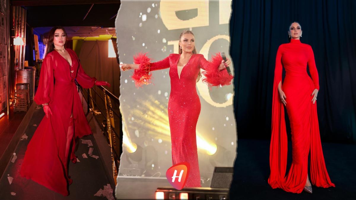 درّة زروق، هيفاء وهبي ونيكول سابا: الأحمر يشتعل في أخر العام بإطلالات نارية