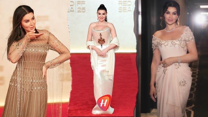 ثلاث إطلالات… أروى جودة تتوّج أناقتها عروسًا على سجادة البحر الأحمر