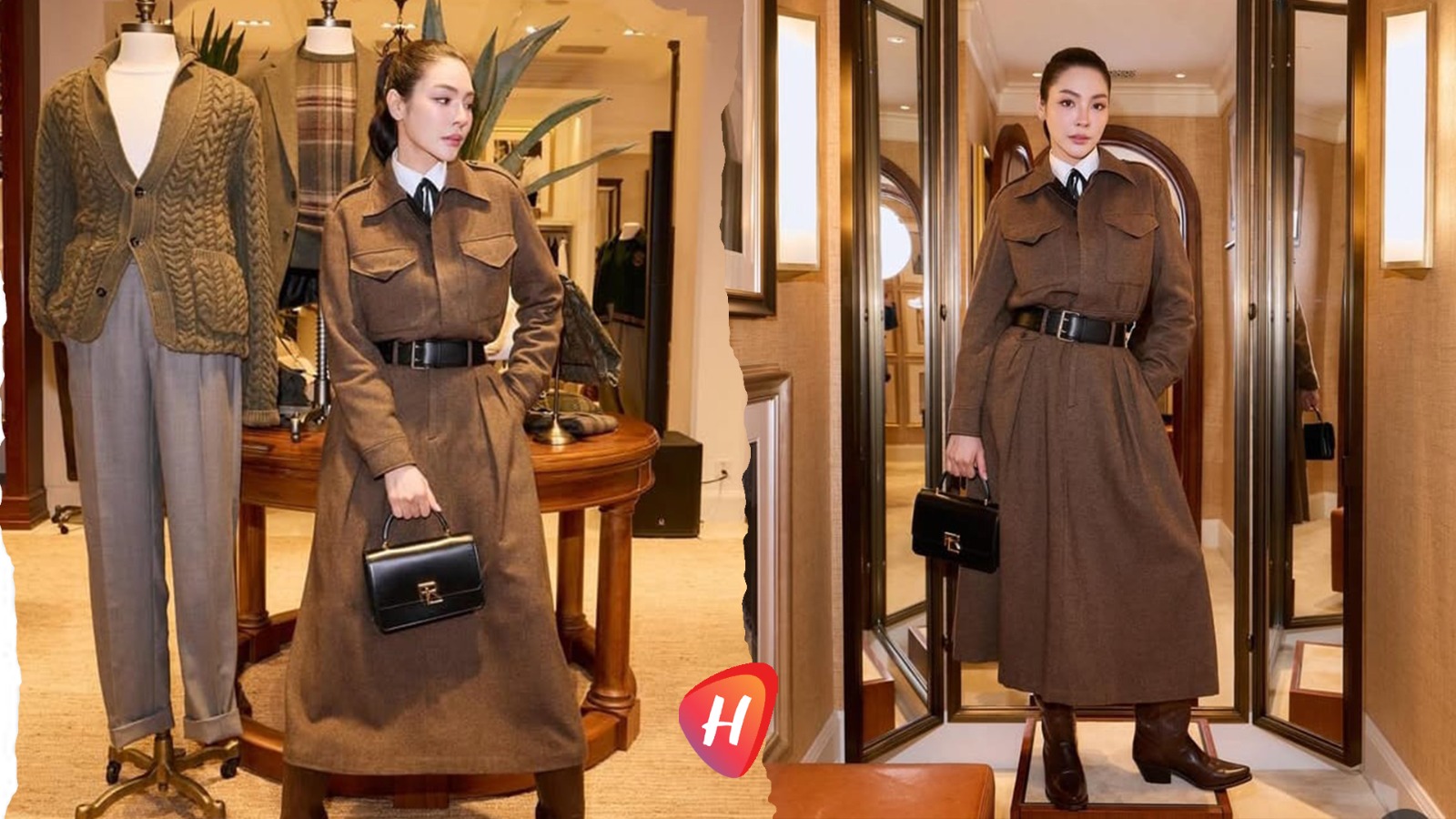 Faye Peraya باللون البني الرائج لهذا العام ..أناقة رالف لوران تسطع