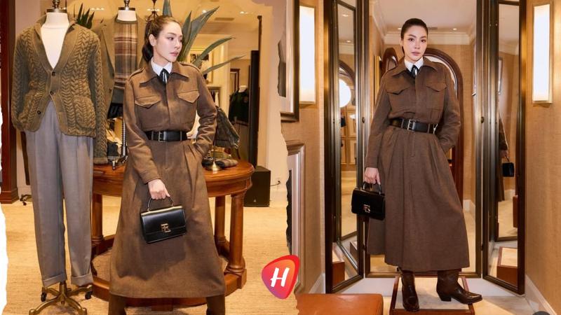 Faye Peraya باللون البني الرائج لهذا العام ..أناقة رالف لوران تسطع