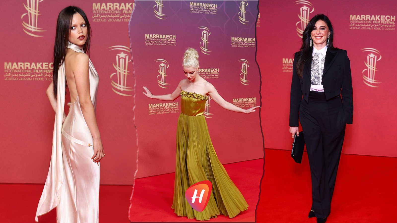 جينا أورتيغا وأنيا تايلور ونادين لبكي… ثلاثية التوهج على السجادة الحمراء في مهرجان مراكش