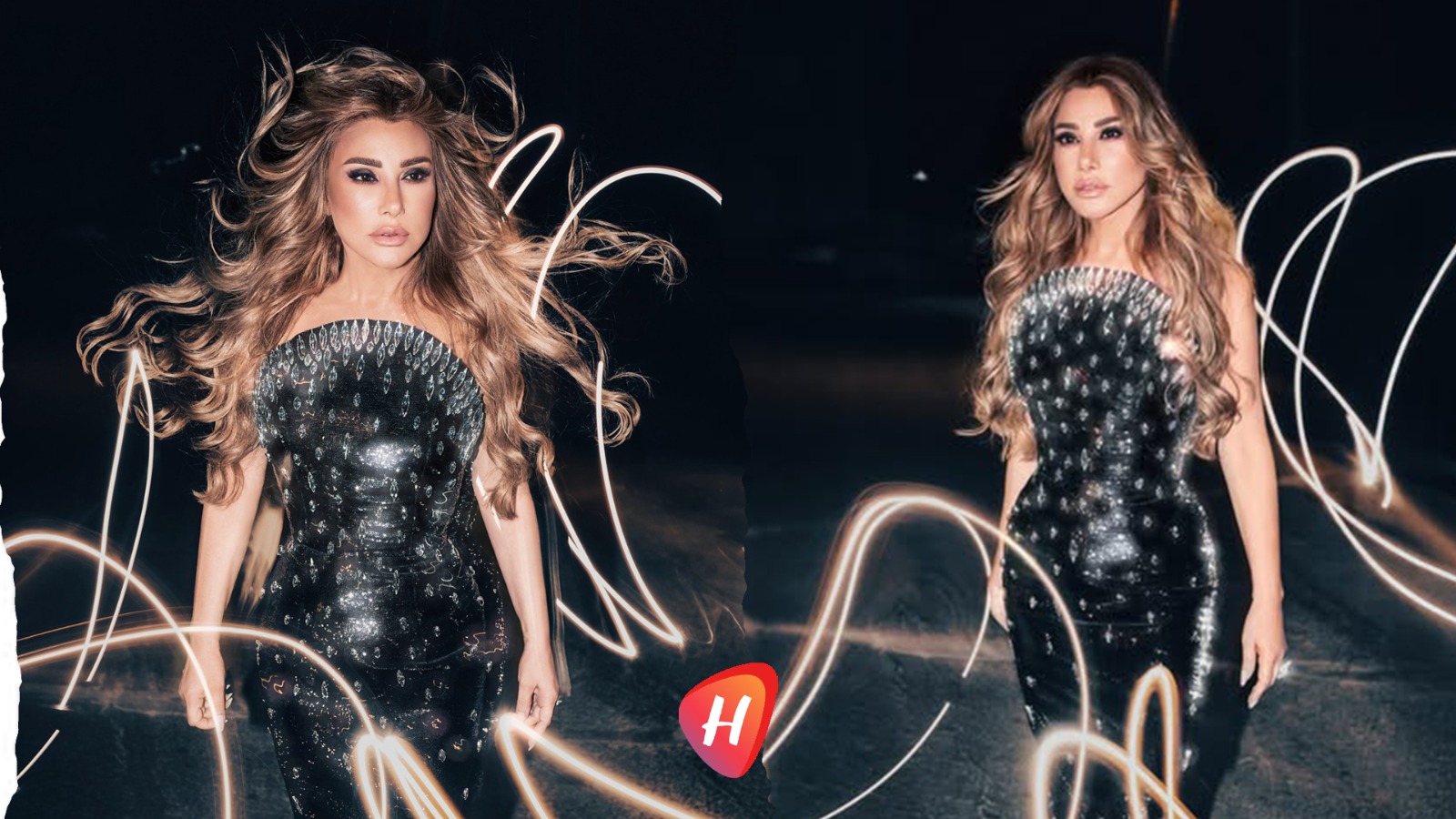 نجوى كرم بتصميم جان لويس صبجي ..غيمة مساء مرصعة بالنجوم