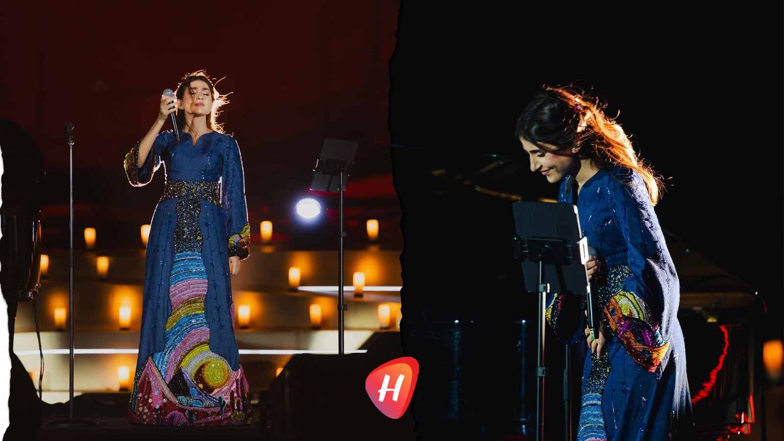 ماريلين نعمان تتألق في العلا بفستان فني من تصميم رامي قاضي.. هذه تفاصيله