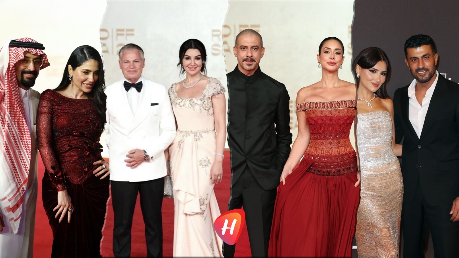 ثنائيات خطفت الأضواء على السجادة الحمراء في افتتاح مهرجان البحر الأحمر