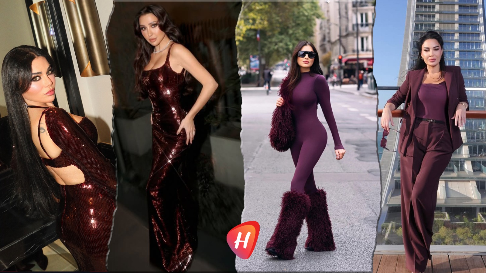 نجمات البرغندي :من هيفاء وهبي إلى مي عمر.. أناقة مترفة بلون النبيذ