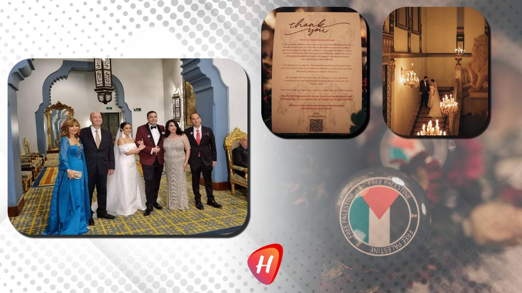 ابن عمرو أديب يجمع التبرعات لفلسطين في زفافه
