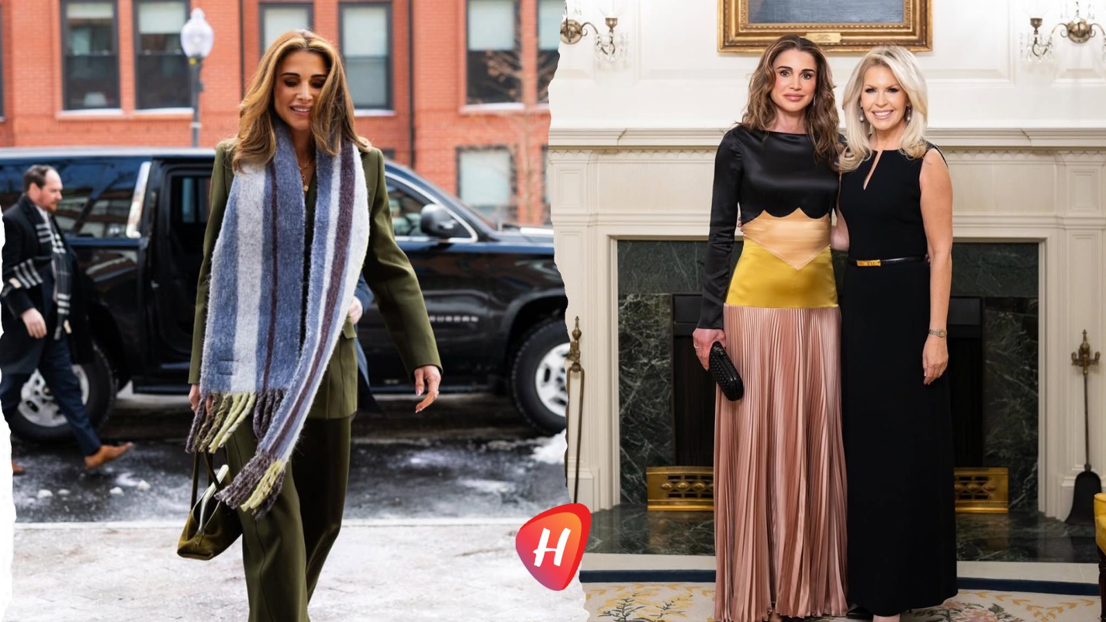 أناقة الملكة رانيا في واشنطن: فستان «برادا» من عام 2002 وبدلة شتوية أنيقة