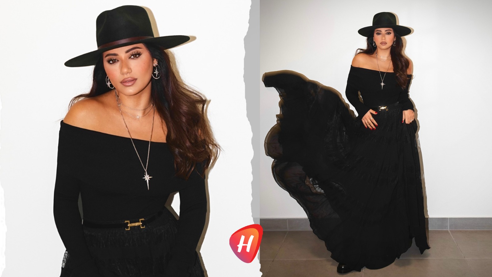 رحمة رياض بالأسود االمتطاير.. أناقة إيطالية حالمة على وقع 