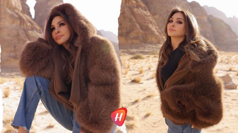 إليسا في العلا… أناقة الفرو والجينز تحاكي سكون الطبيعة