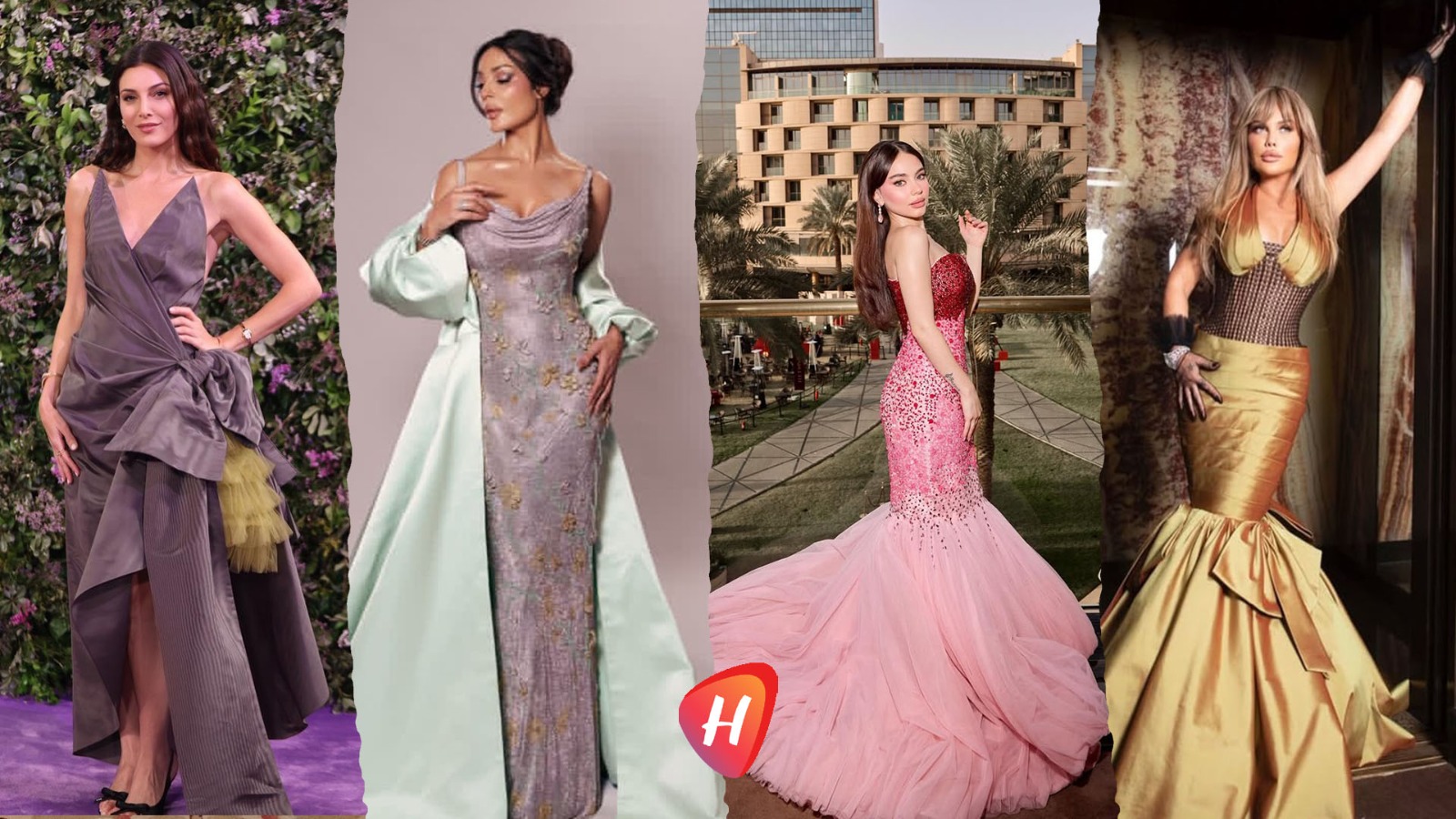 رزان جمال، صبا مبارك ونادين نجيم … ألوان الطبيعة تتألق على السجادة الخزامية في Joy Awards