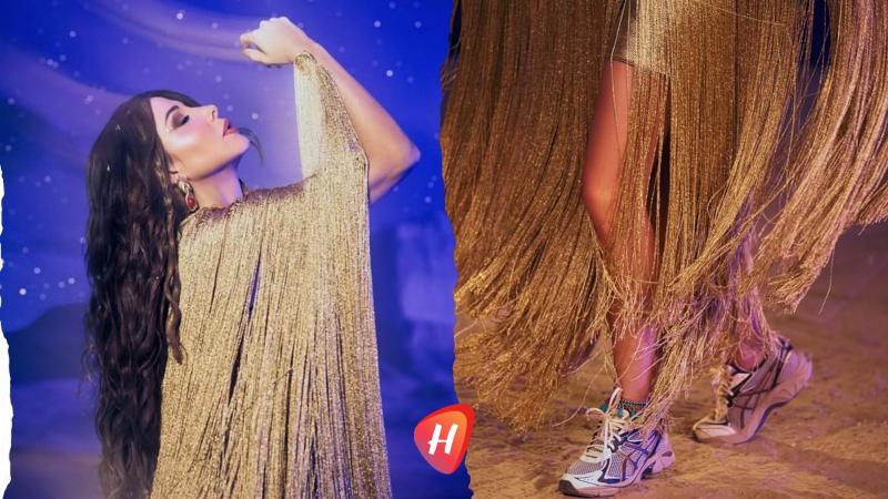 نانسي عجرم تتلألأ بين حبال الذهب… إطلالة ساحرة من عالم آخر