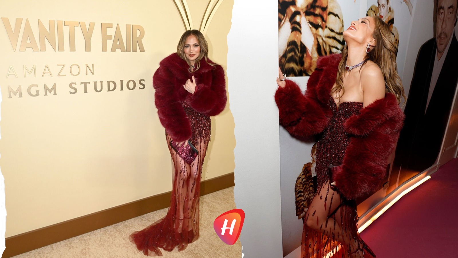 أناقة جنيفر لوبيز تخطف الأنظار في موسم الجوائز 2026 بتصميم خمري من زهير مراد