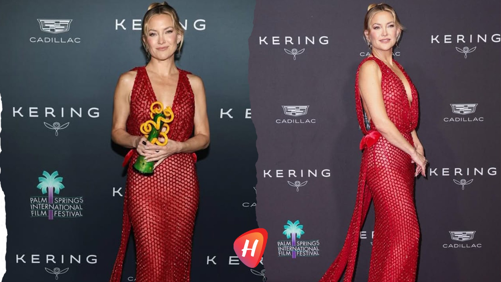 كيت هدسون تتألق بفستان جورج شقرا الأحمر الناري في مهرجان Palm Springs 37