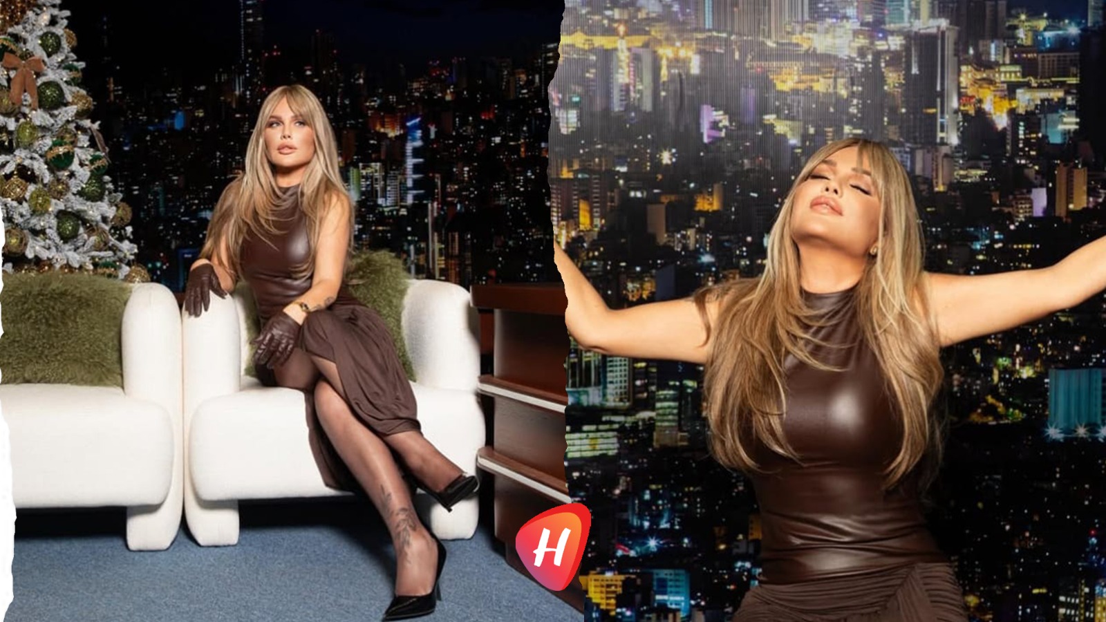 نيكول سابا… إطلالة وداعية أنيقة ببنيّ القهوة على الشاشة