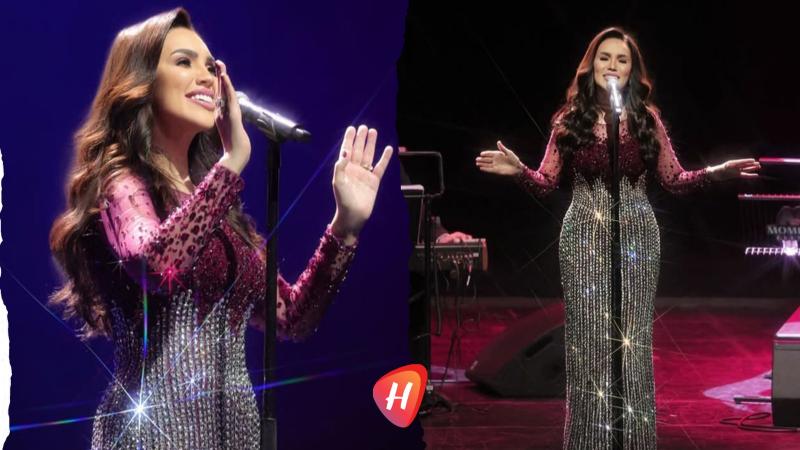 خمسة آلاف كريستالة تروي حكاية فستان مي فاروق في أوبرا دبي