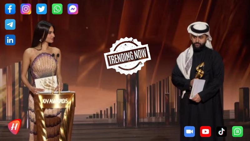 تصرف شونق أبو شايع مع مريم الناصر على مسرح Joy Awards يشعل جدلًا واسعًا بين الاحتراف والالتزام الديني