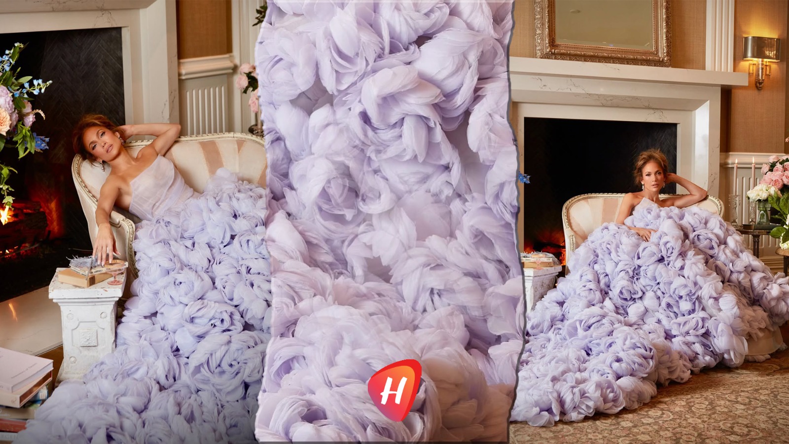 جينيفر لوبيز تتألق بفستان ورود فاخر: الرومانسية المعاصرة في عالم الهوت كوتور