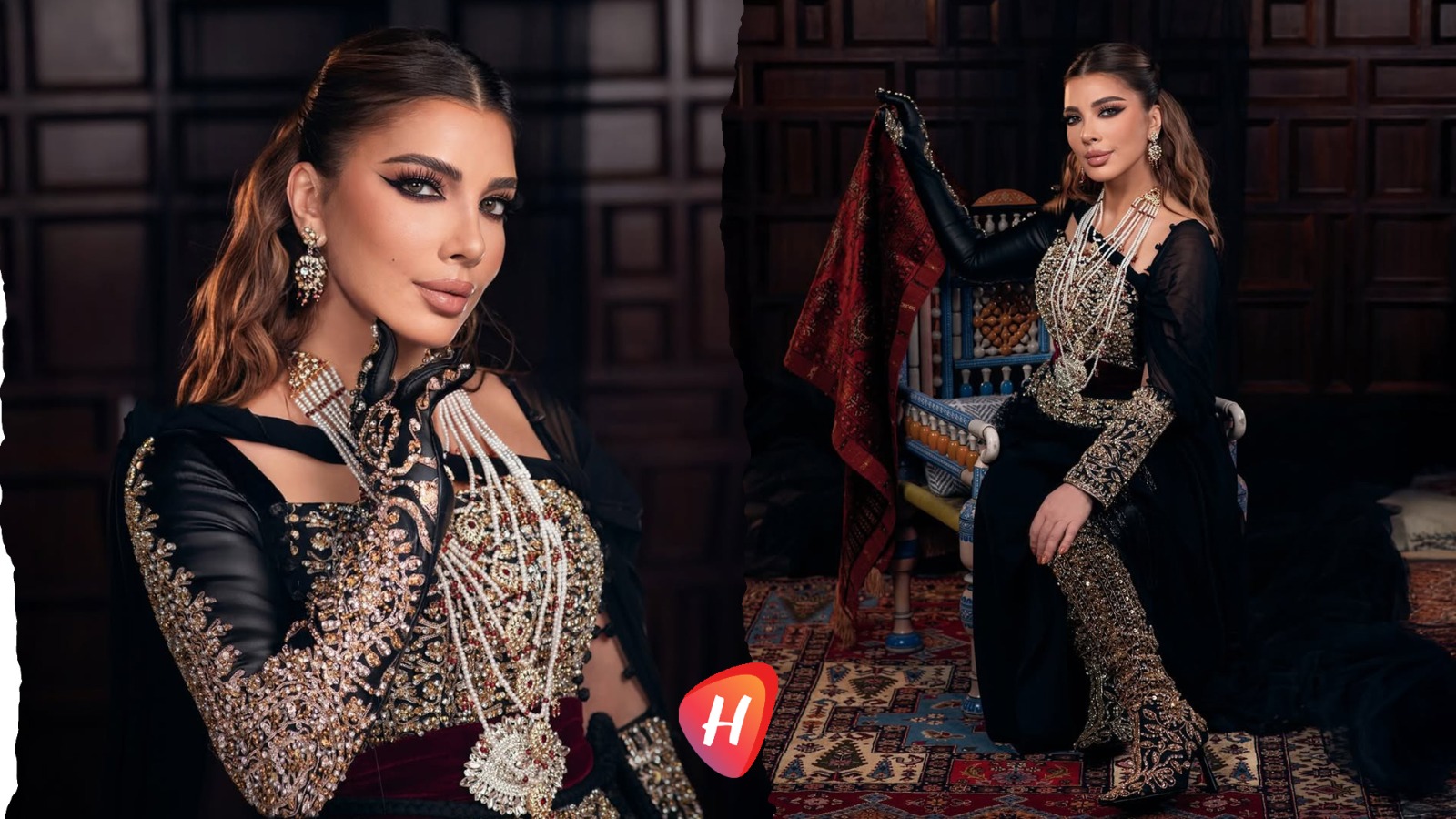 صخبٌ وبريق… أصالة تكتب حضورها الأسود  المرصع بلمسة تراثية