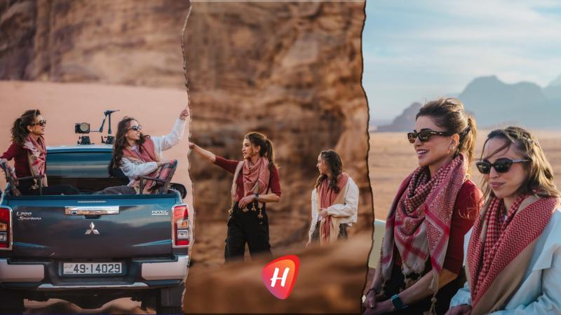 رحلة الملكة رانيا والأميرة سلمى في وادي رم..التقاء الجلالة بالأرض بأبهى صورها