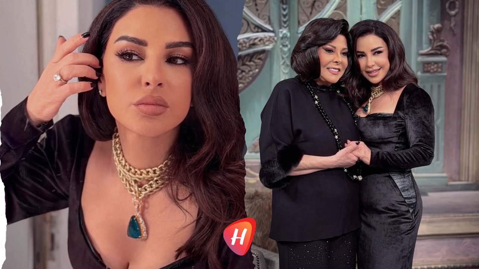 العقد الصارخ يكسر صمت الأسود… ماغي بوغصن وأناقة التفاصيل الكبيرة