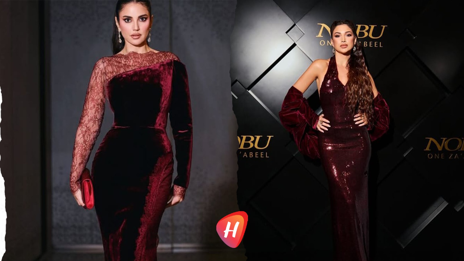 البرغندي بطل الأناقة… رنين مطر ودرة زروق تتوهجان في مناسبة واحدة