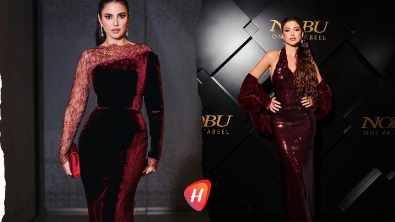 البرغندي بطل الأناقة… رنين مطر ودرة زروق تتوهجان في مناسبة واحدة