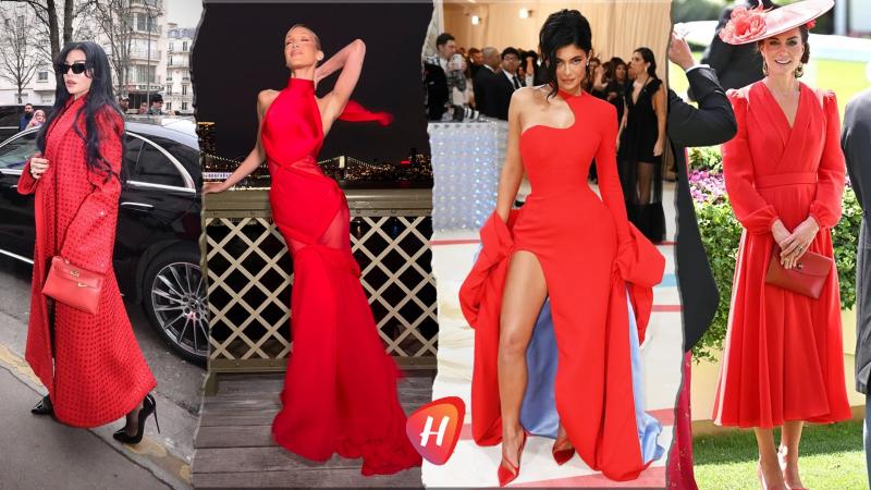 كيف ترتدين الأحمر  في عيد الحب على طريقة النجوم.. من هيفاء وهبي إلى بيلا حديد