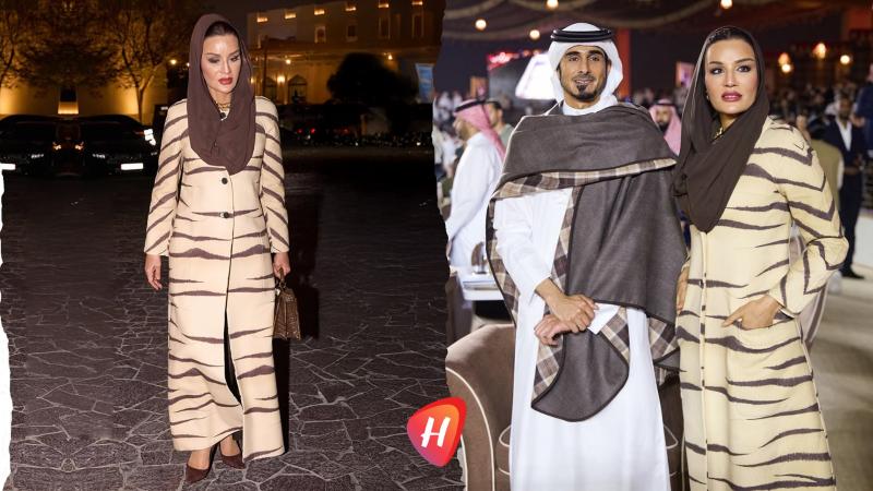 الشيخة موزة تتألق في السباق بإطلالة من فالنتينو