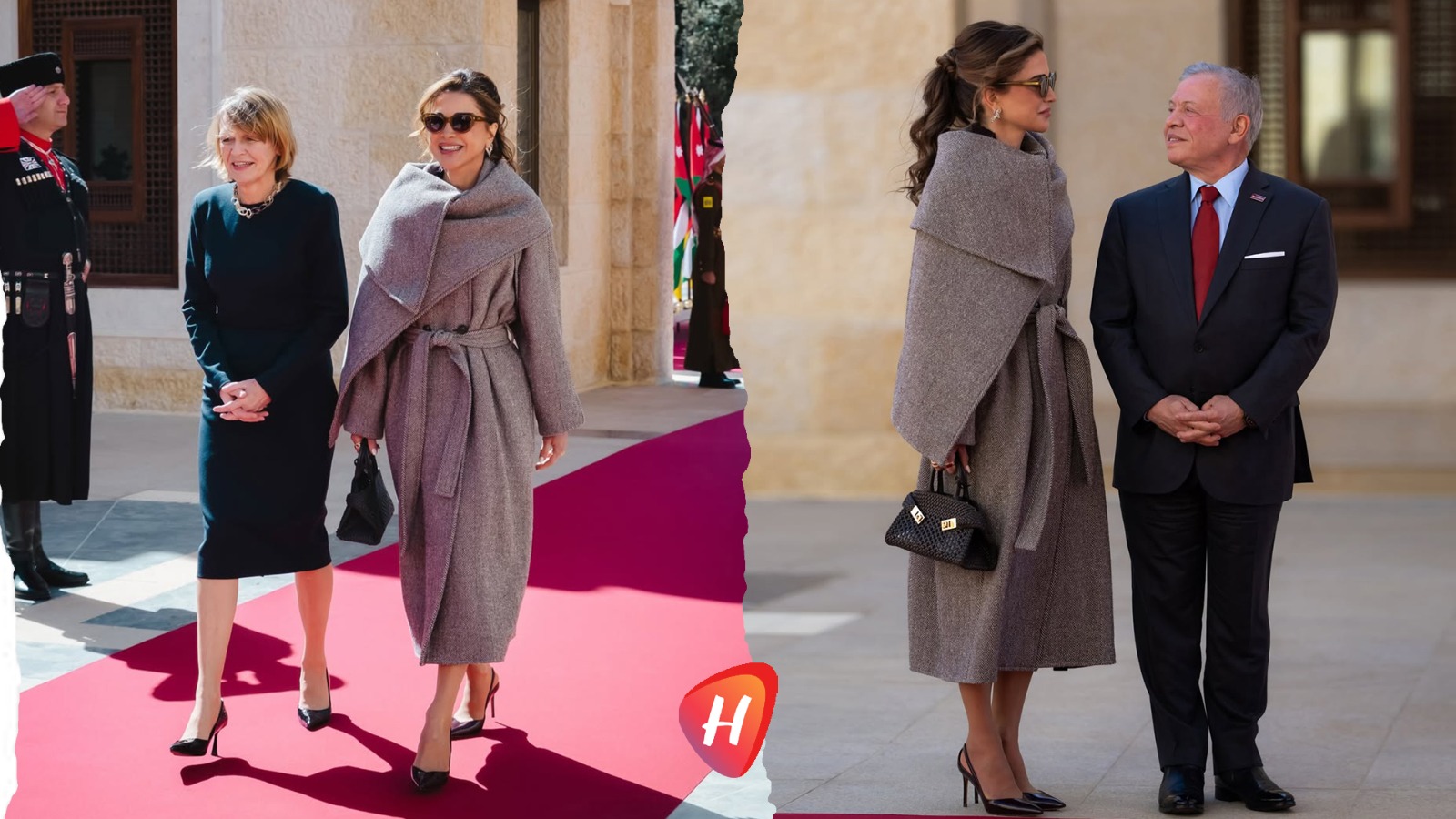 الملكة رانيا تستقبل الرئيس الألماني بإطلالة ديبلوماسية أنيقة باللون الرمادي