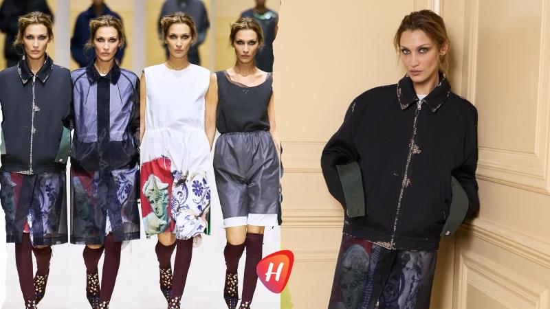 بيلا حديد تتوّج عرض Prada في ميلانو بأربع إطلالات