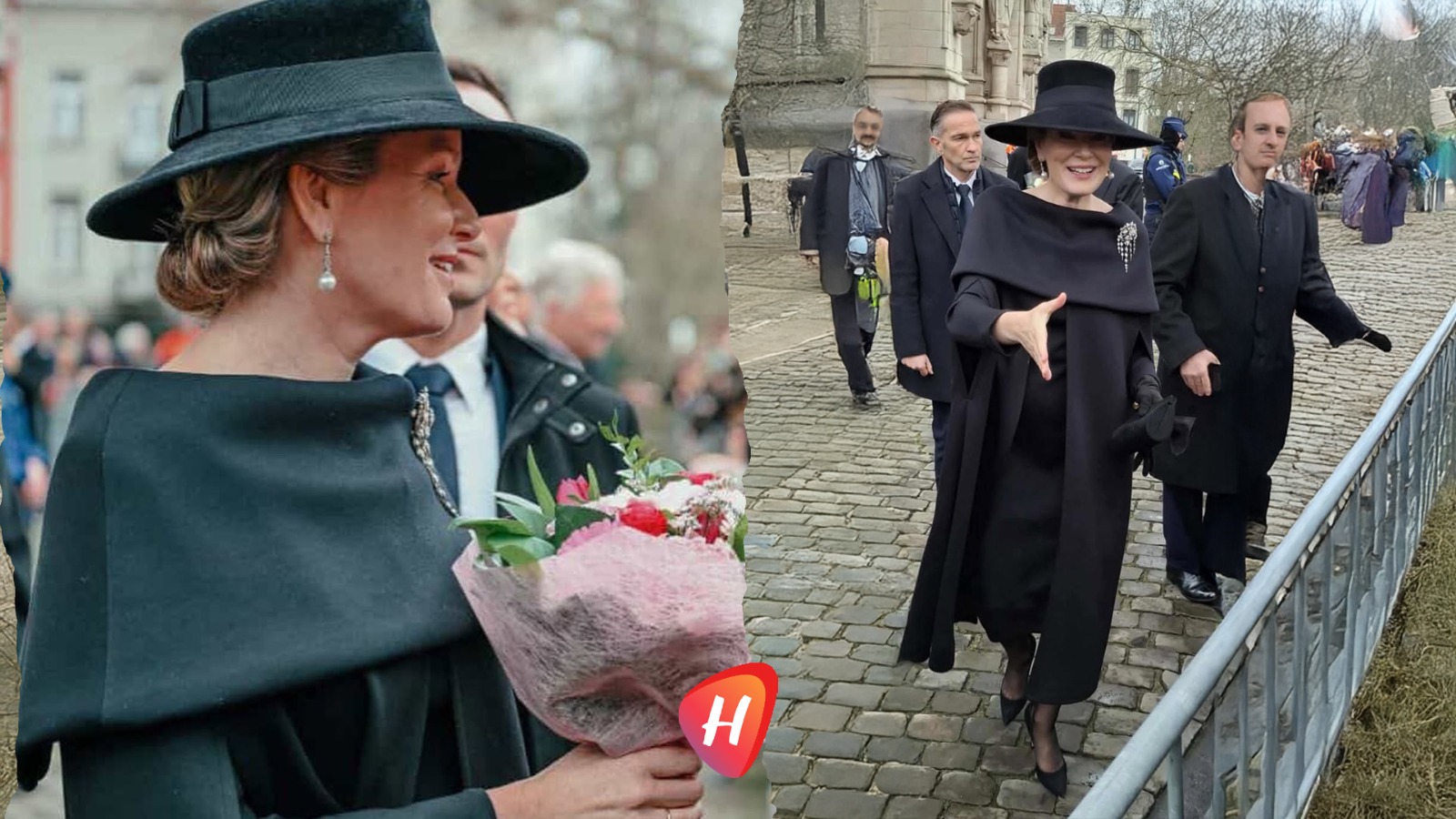 الملكة ماتيلدا بأناقة الأسود.. تُحيي ذكرى الملكة فابيولا ببروش 