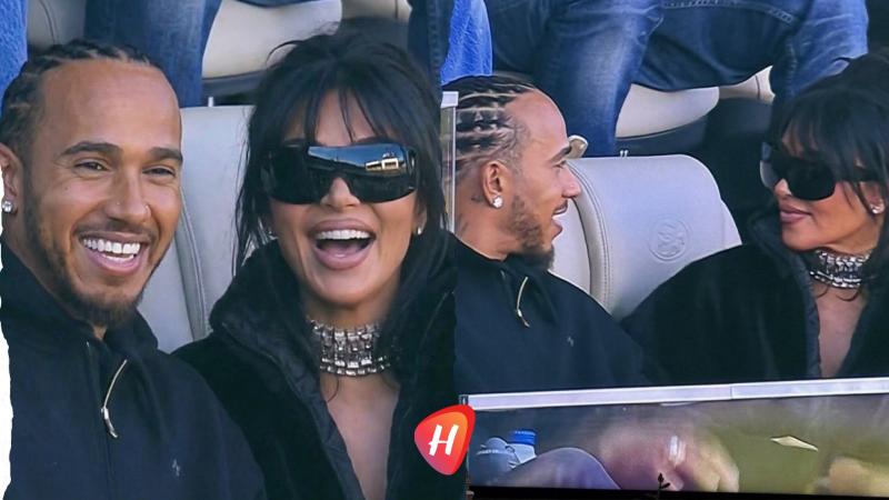 كيم كارداشيان ولويس هاميلتون بأول ظهور علني