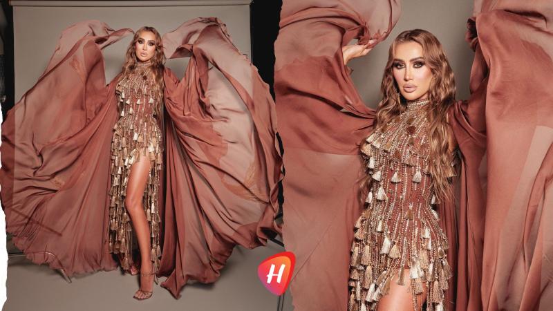 مايا دياب… فراشة من بريق تتطاير بتصميم جان لويس صبجي