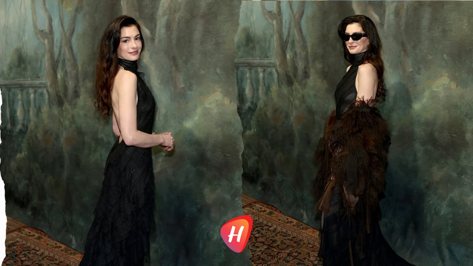 آن هاثاواي بالأسود ..ديفا  الحضور  في عرض رالف لورين لخريف 2026