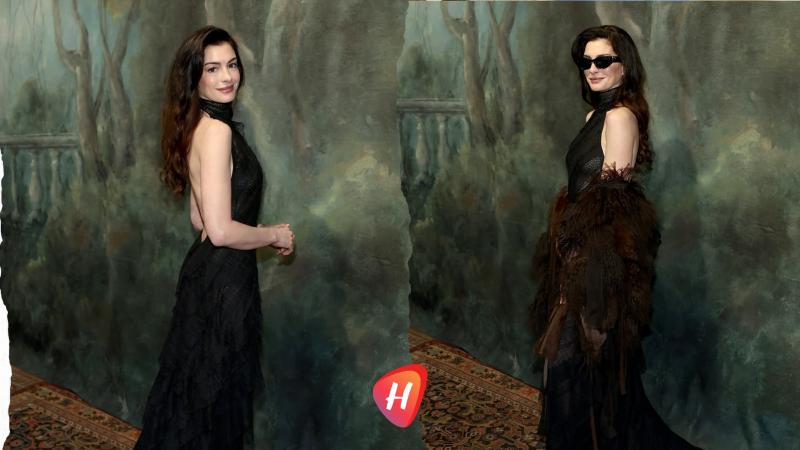 آن هاثاواي بالأسود ..ديفا  الحضور  في عرض رالف لورين لخريف 2026