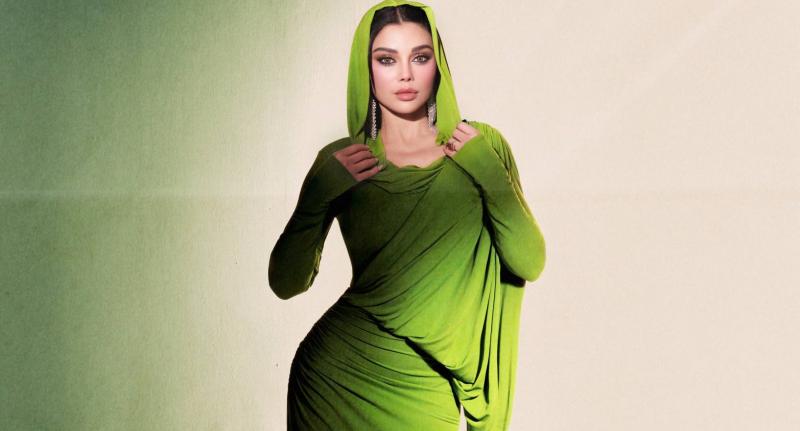 إطلالة هيفاء وهبي في عيد الفطر: فستان أخضر أيقوني ورسالة مؤثرة